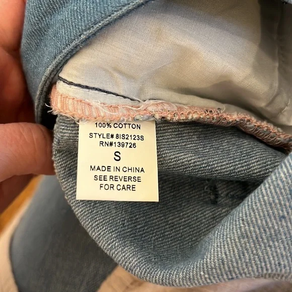 NWT COLORBLOCK MINI DENIM SKIRT - SIZE S
